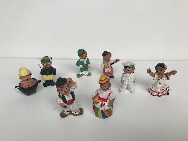 Vintage Spaanse Terracotta letterbak figuurtjes 8 stuks, Ophalen of Verzenden, Zo goed als nieuw