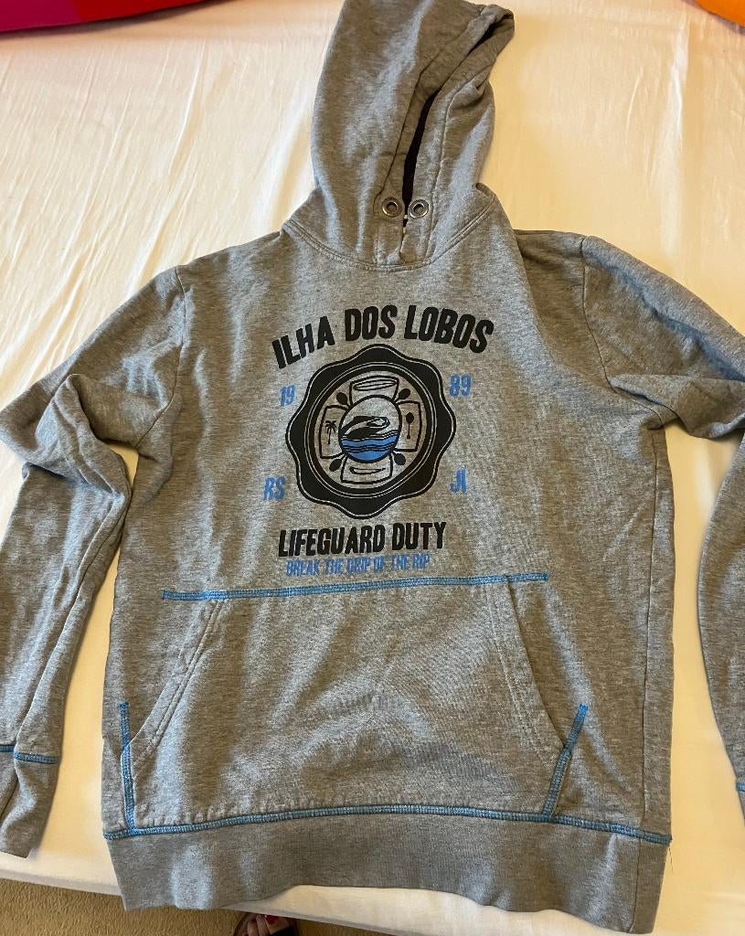 grijze sweater met capuchon, Ophalen of Verzenden, Zo goed als nieuw, Maat 46 (S) of kleiner, Grijs