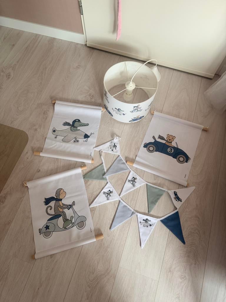 Hip Huisje lamp en vlaggenlijn, Kinderen en Baby's, Kinderkamer | Inrichting en Decoratie, Ophalen of Verzenden, Gebruikt, Wanddecoratie