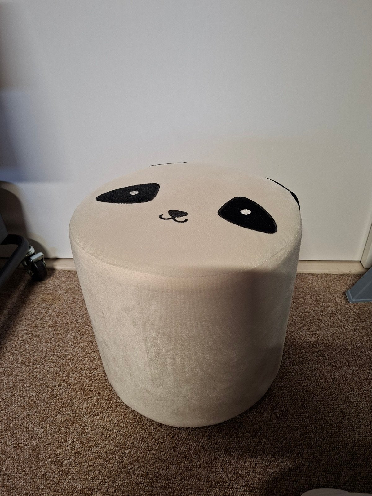 Poef panda wit/zwart, Ophalen of Verzenden, Zo goed als nieuw, Rond, Stof