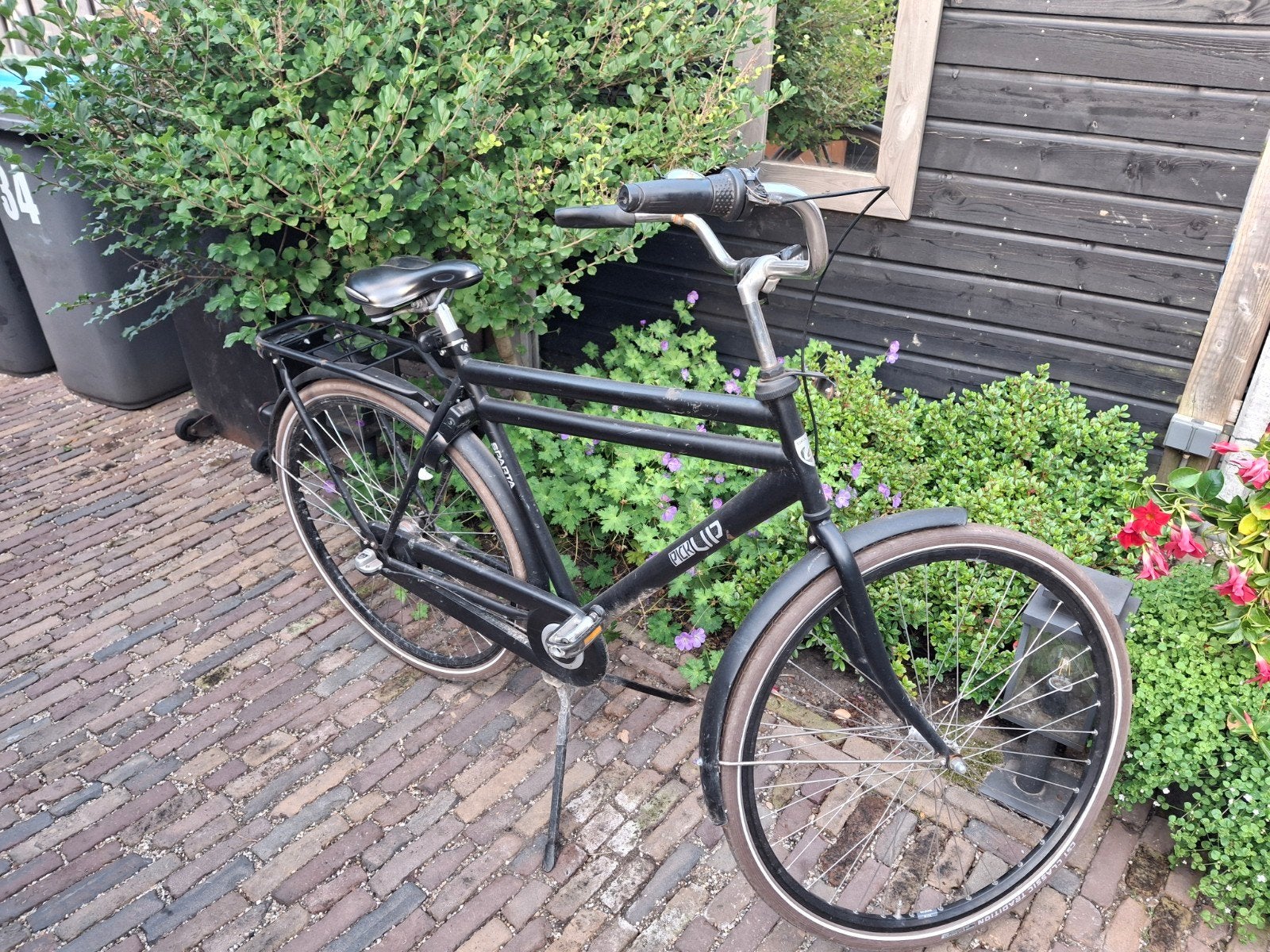 Sparta Pick-up fiets, zwart, gebruikt, Terugtraprem, Sparta, Ophalen of Verzenden, 53 tot 56 cm