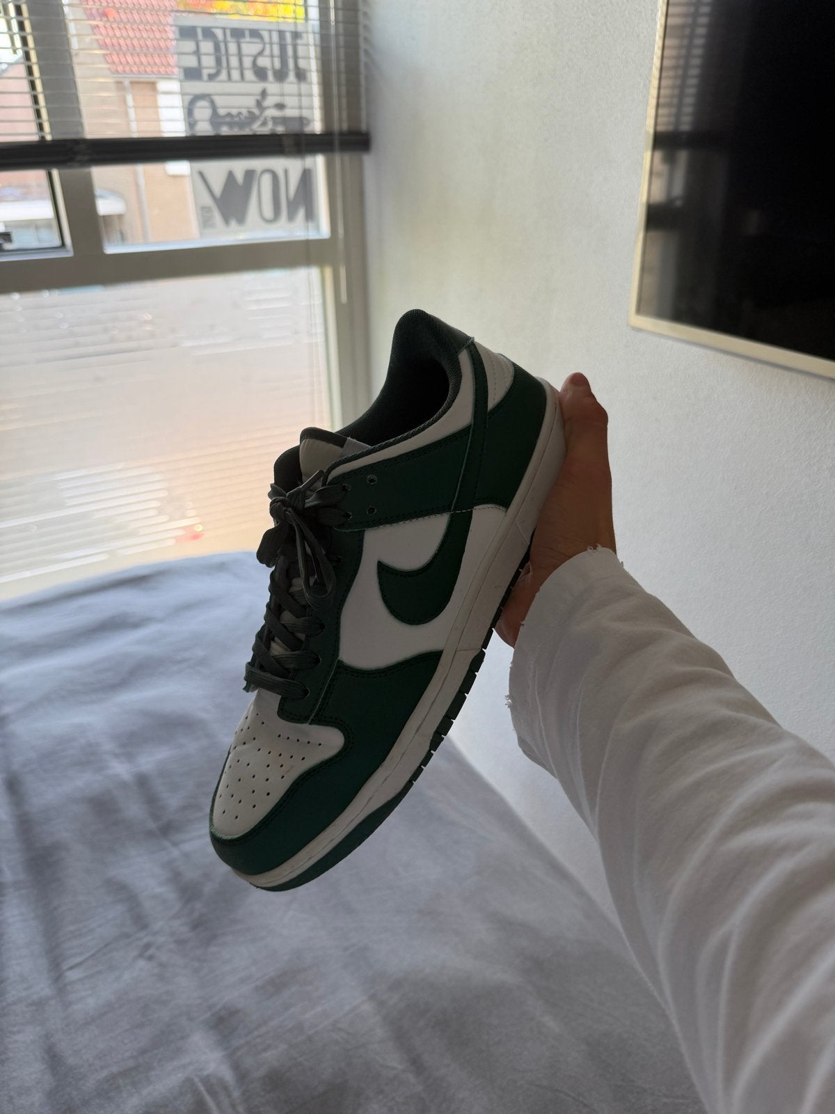 Nike Dunk Low Green/White maat 44, Ophalen of Verzenden, Zo goed als nieuw, Sneakers of Gympen