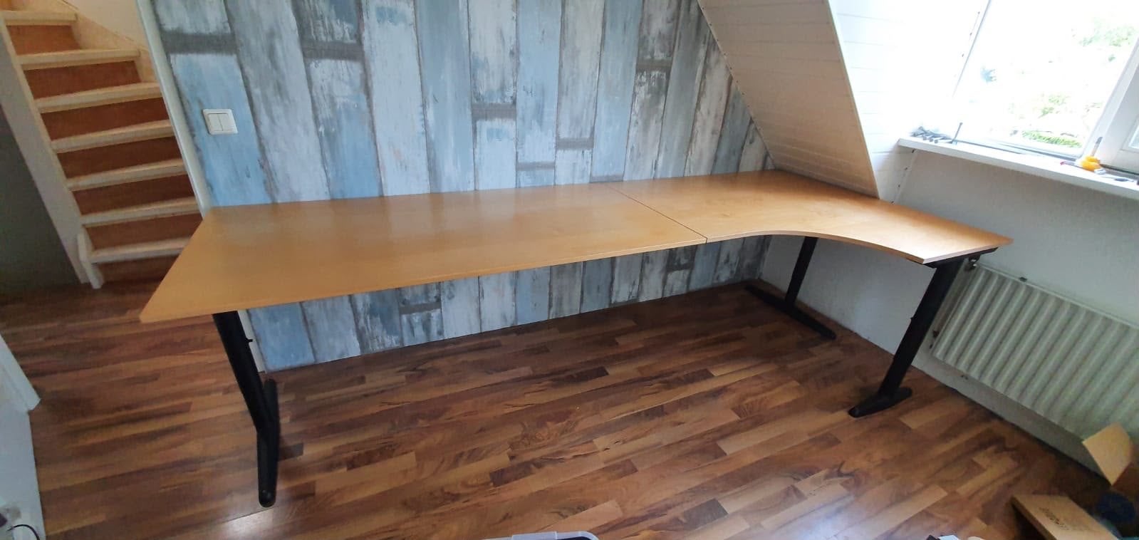 GRATIS Groot hoekbureau 280x80-120x76,5 cm IKEA Effektiv T, Ophalen, Gebruikt, 120 cm, 280 cm