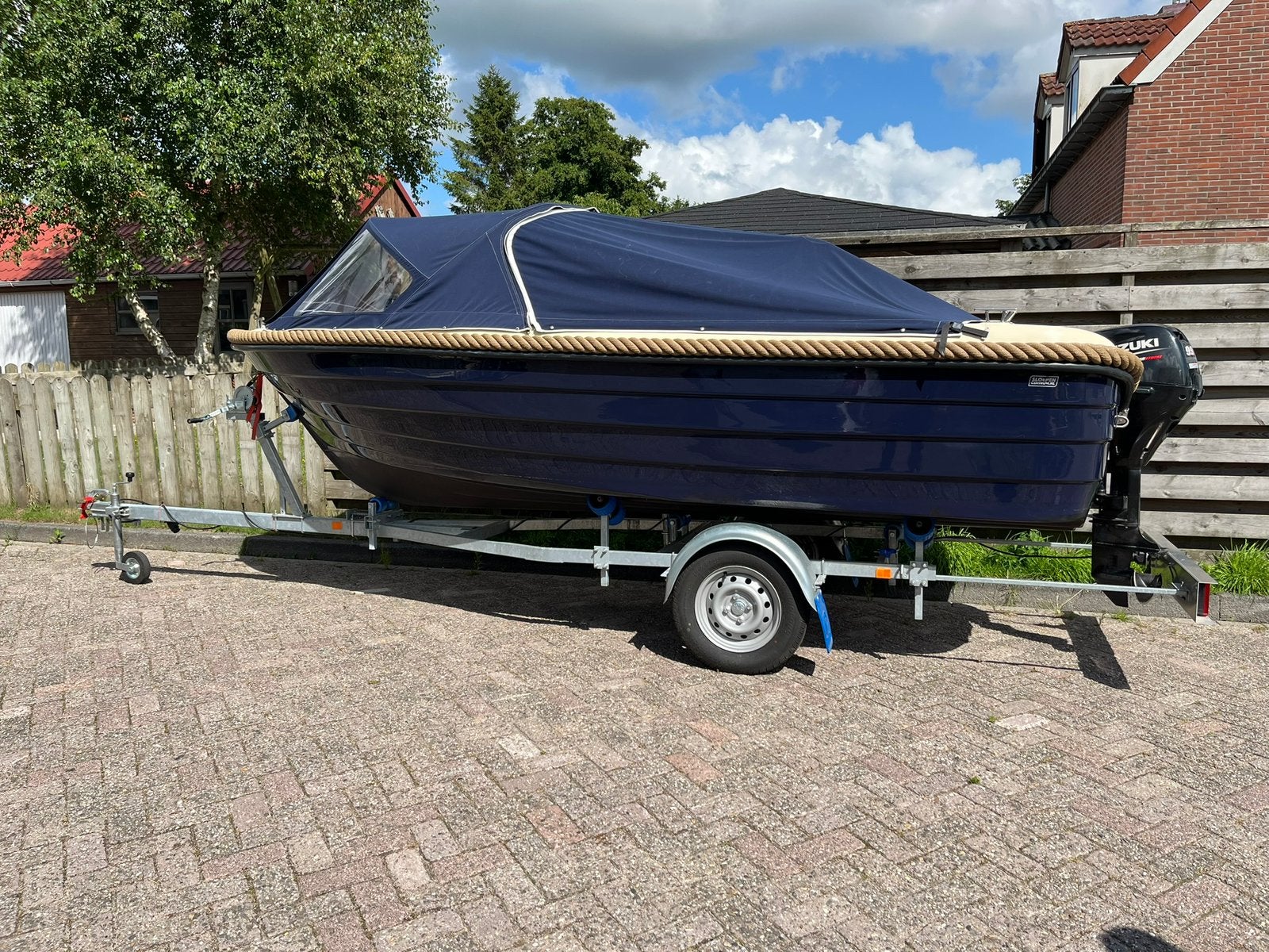 Oud Huijzer sloep 4,60m met Suzuki 9.9 pk 4-takt en trailer, Watersport en Boten, Ophalen, 10 pk, Rondzit, Oud Huijzer
