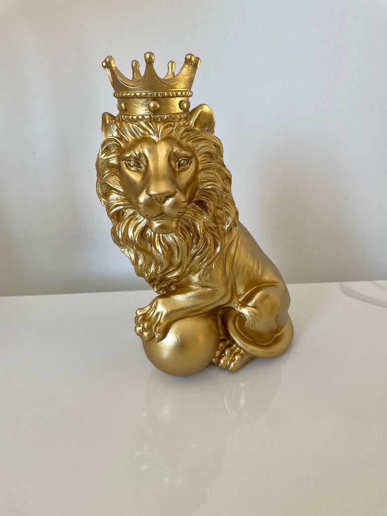 Leeuw beeld goud decoratie, Ophalen of Verzenden, Zo goed als nieuw, Dier