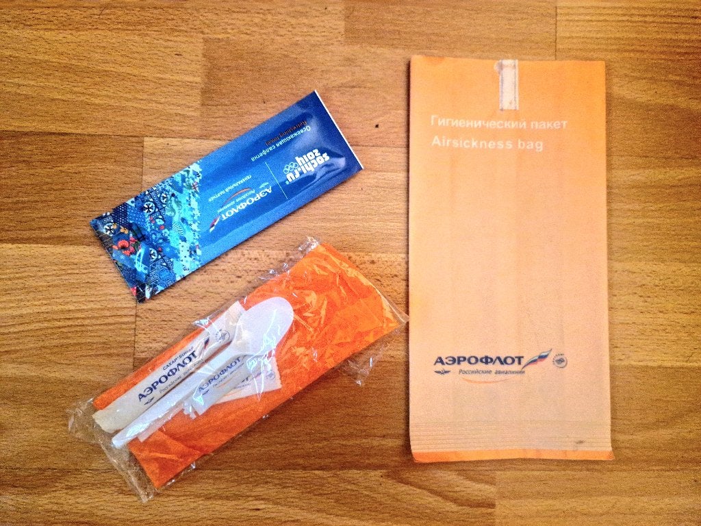 Aeroflot set suiker, peper & zout, servet, lepel, Sotsji zak, Ophalen of Verzenden, Overige typen
