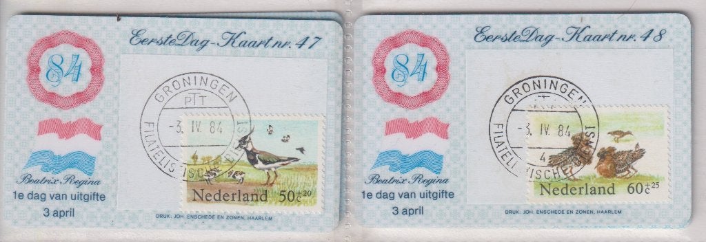 Nederland 1983 Eerste Dag-Kaarten Zomerzegels Weidevogels, Verzenden, Gestempeld, Dier of Natuur
