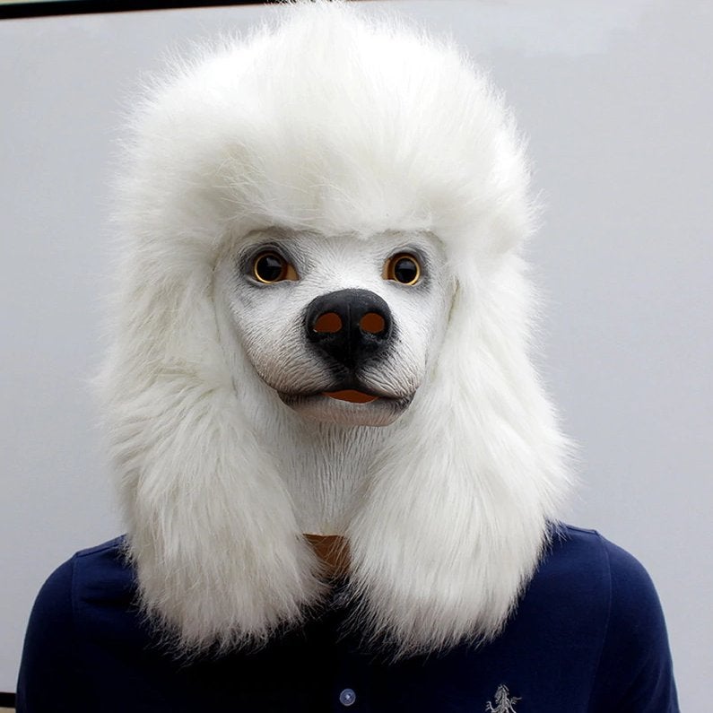 Hond Masker Honden Poedel Carnaval Halloween Kop Furry Dier, Verzenden, Nieuw, Feestartikel, Overige