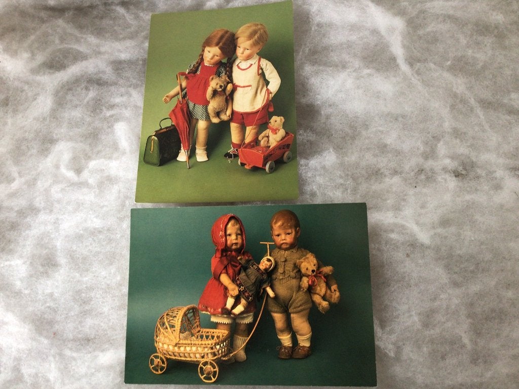 Käthe Kruse. Oude postkaarten poppenmuseum. Ongelopen, Ophalen of Verzenden, Pop