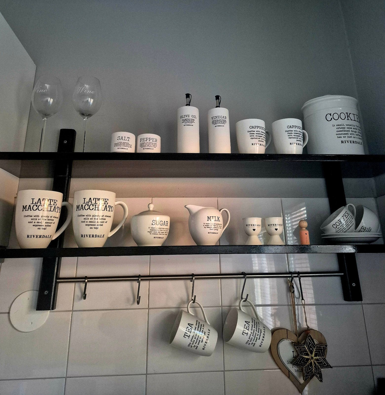 Wandrek met haken - Riviera Maison stijl *zonder servies, Ophalen, Zwart, Metaal, Overige merken