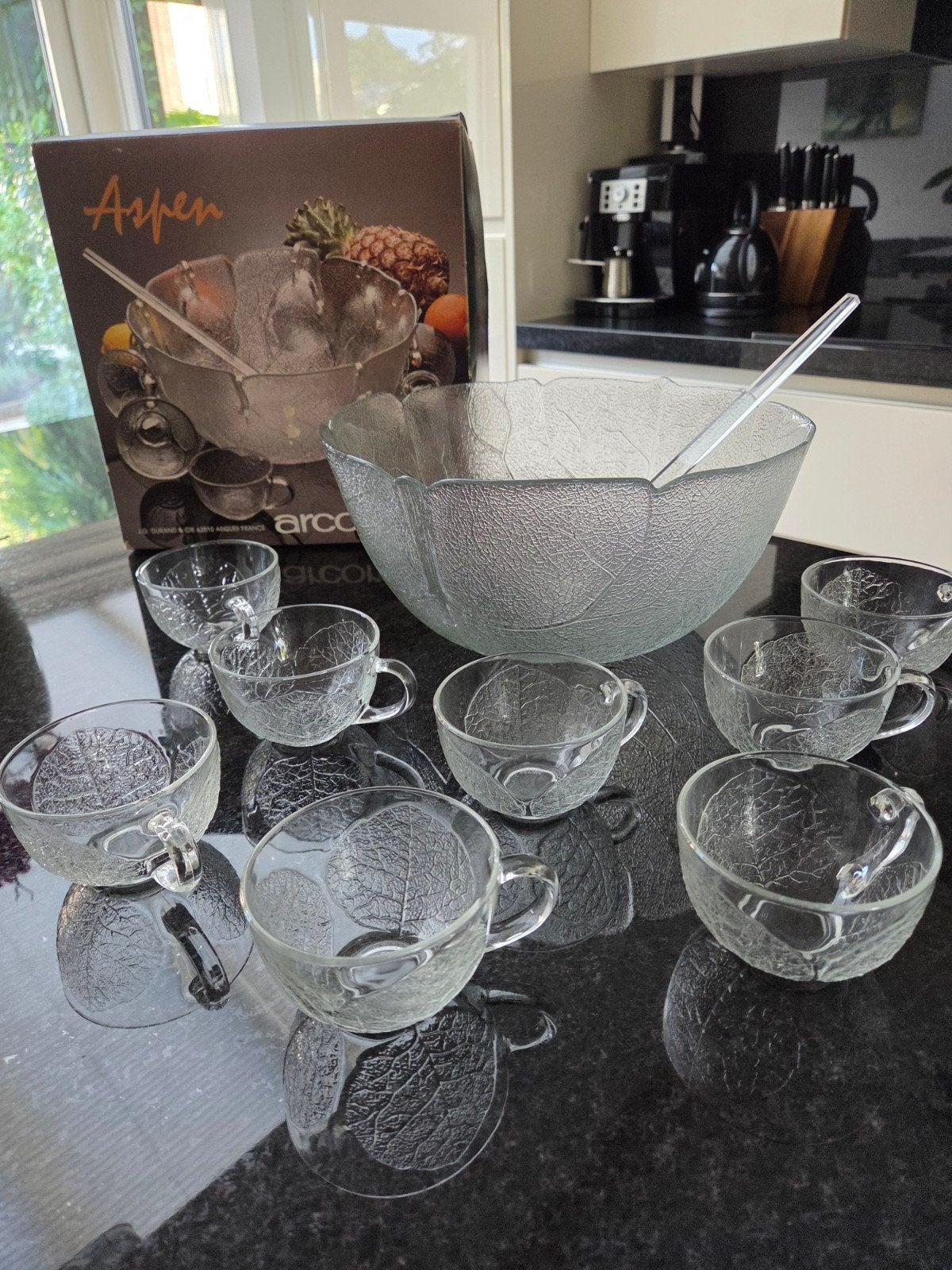 Arcoroc Aspen Bowlset - 8 personen met opscheplepel, Ophalen, Nieuw, Glas, Vintage