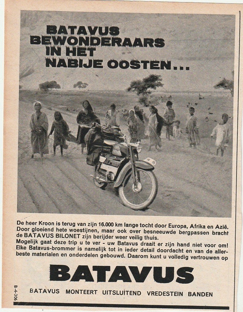 retro reclame 1964 Batavus brommer met dhr. Kroon, Verzenden, Overige typen
