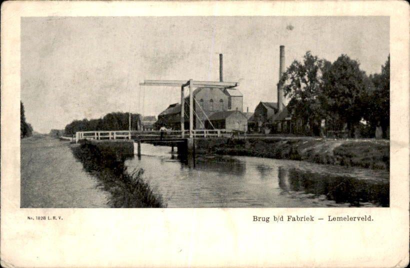 Lemelerveld - Brug b/d fabriek, Verzamelen, Ansichtkaarten | Nederland, Ophalen of Verzenden, Voor 1920, Ongelopen, Overijssel