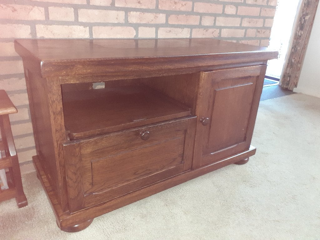 Eiken tv kastje, Ophalen, Gebruikt, Eikenhout, 50 tot 100 cm