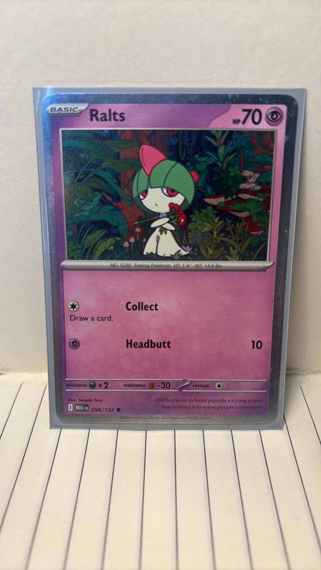 Ralts 058/132 mega evolution holo cosmos pokemon kaart, Ophalen of Verzenden, Nieuw