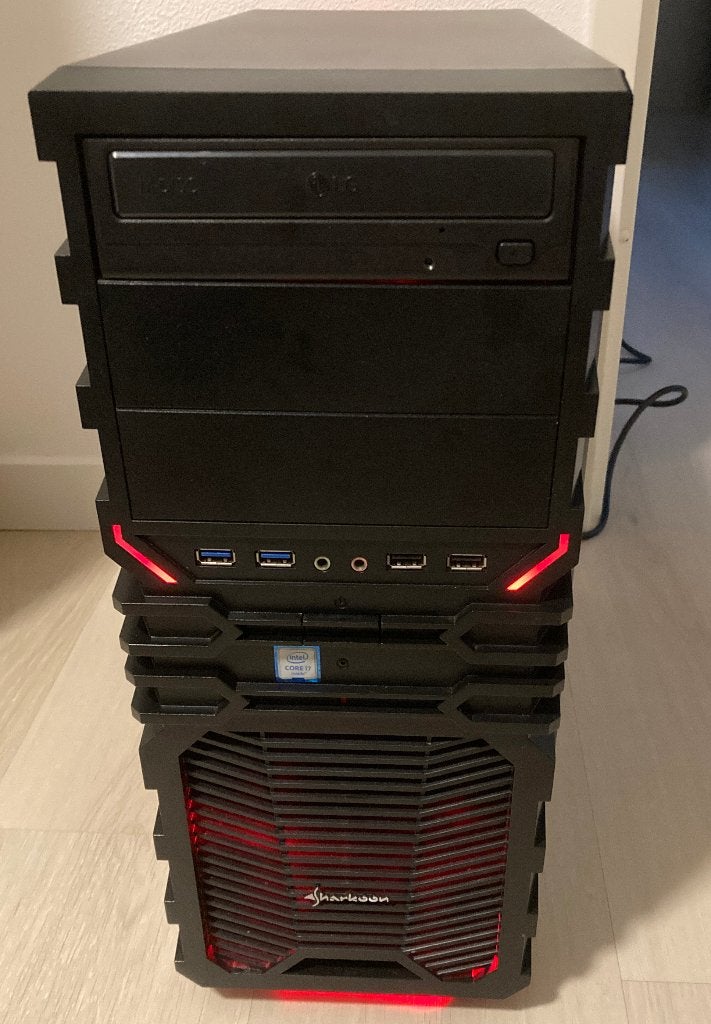 Desktop PC Core i7-8700 met Windows 11, Sharkoon, Ophalen of Verzenden, Zo goed als nieuw, 2 TB