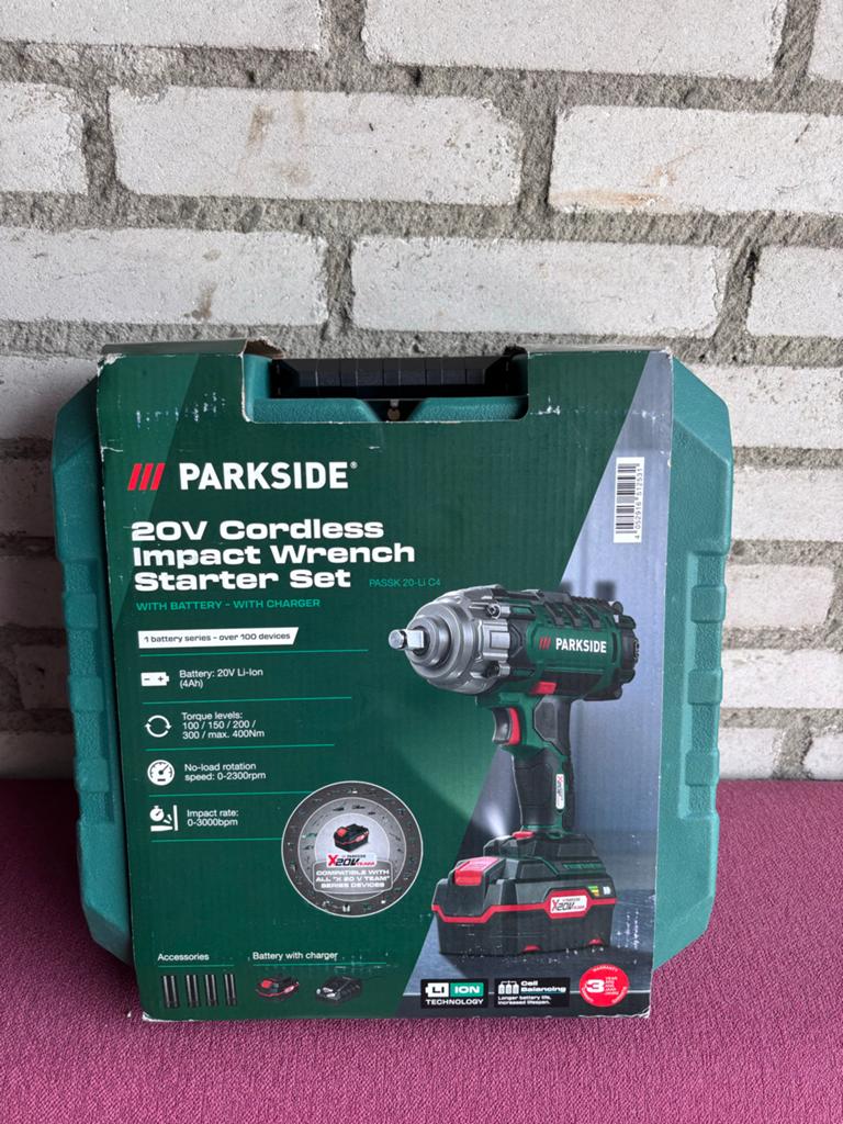 Parkside 20V Accu Slagmoersleutel Starter Set, Ophalen of Verzenden, Nieuw, Overige typen
