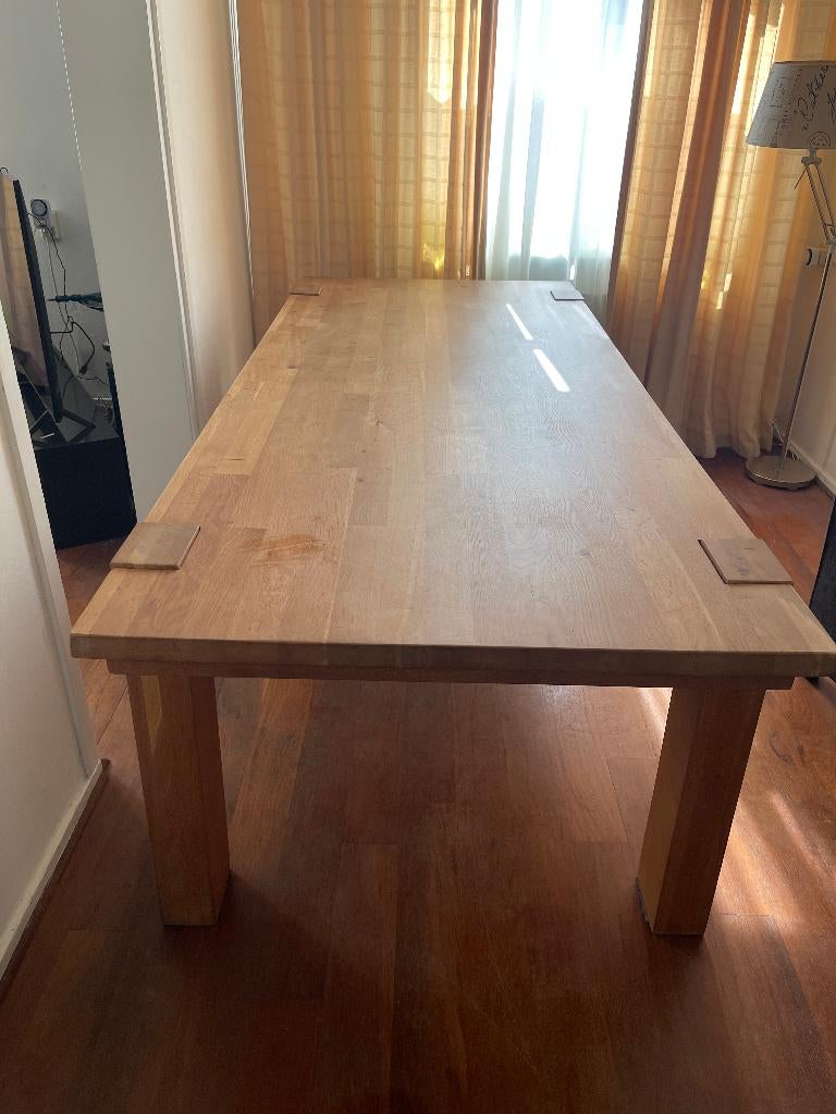 massief Amerikaans eiken houten eet tafel, Huis en Inrichting, Tafels | Eettafels, Ophalen, Rechthoekig, 200 cm of meer, 50 tot 100 cm
