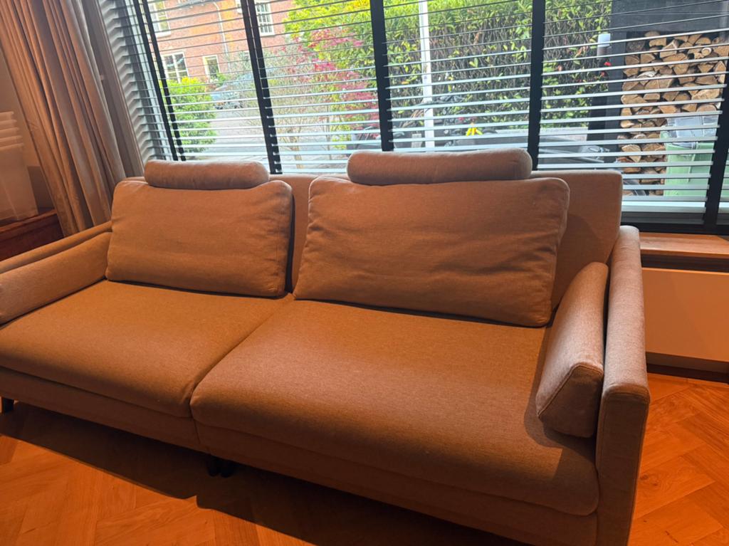 Bank Sofa Linde Dutchbone zand kleur, Ophalen, Zo goed als nieuw