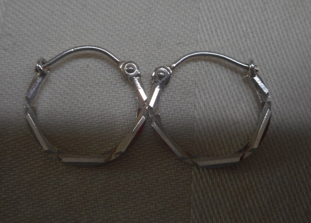 Zilveren vintage oorringen nr.1260, Sieraden, Tassen en Uiterlijk, Oorbellen, Hangers, Verzenden, Zo goed als nieuw, Zilver
