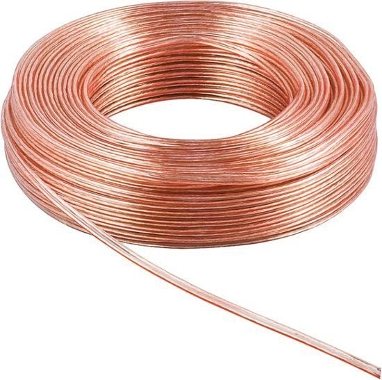 Speakerkabel Transparant 2x 0,75² Boxkabel - 50 meter, Ophalen, Nieuw, 10 meter of meer, Luidsprekerkabel
