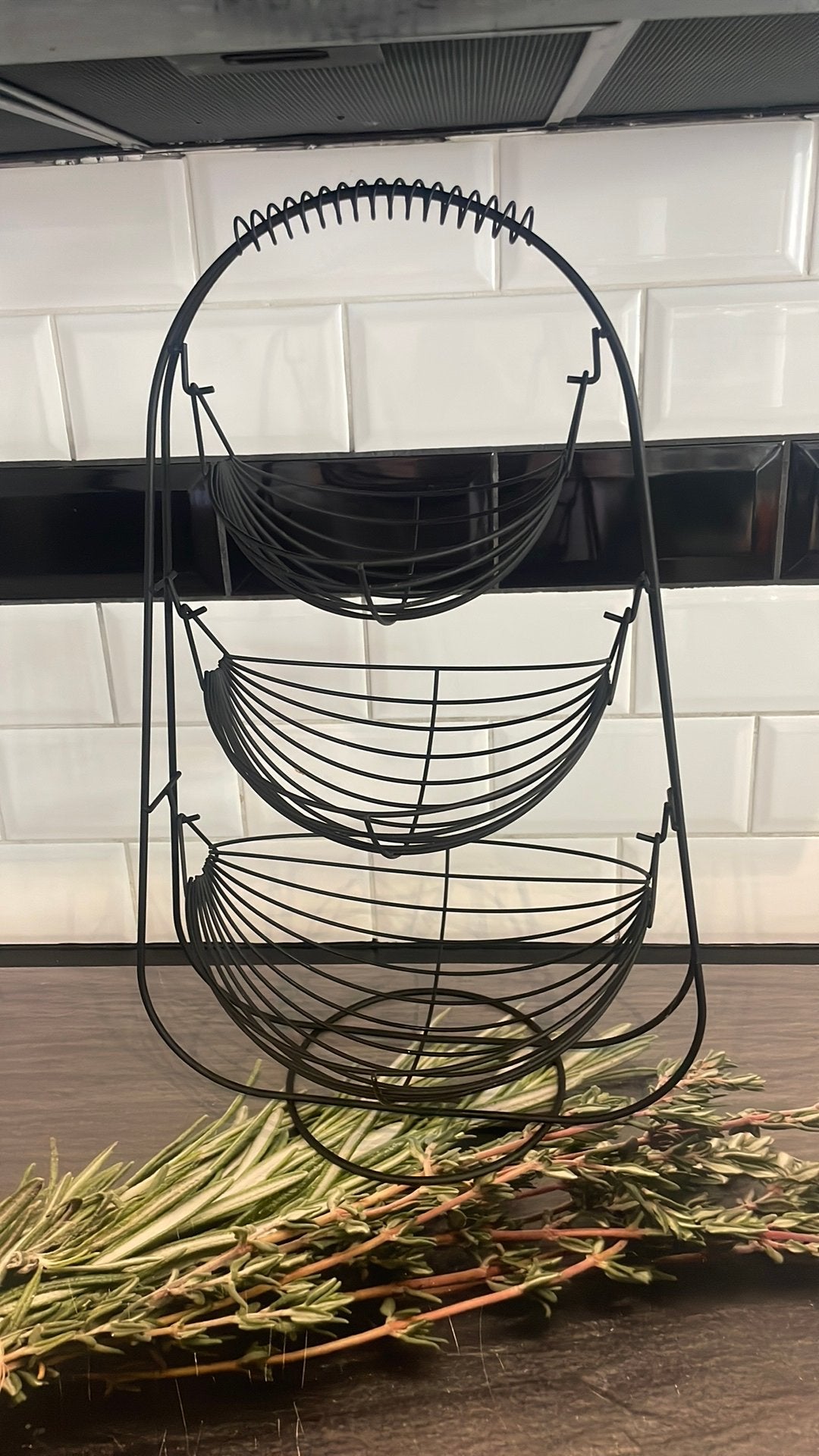 Fruit etagere, Huis en Inrichting, Keuken | Keukenbenodigdheden, Overige typen, Ophalen of Verzenden, Zo goed als nieuw, Zwart