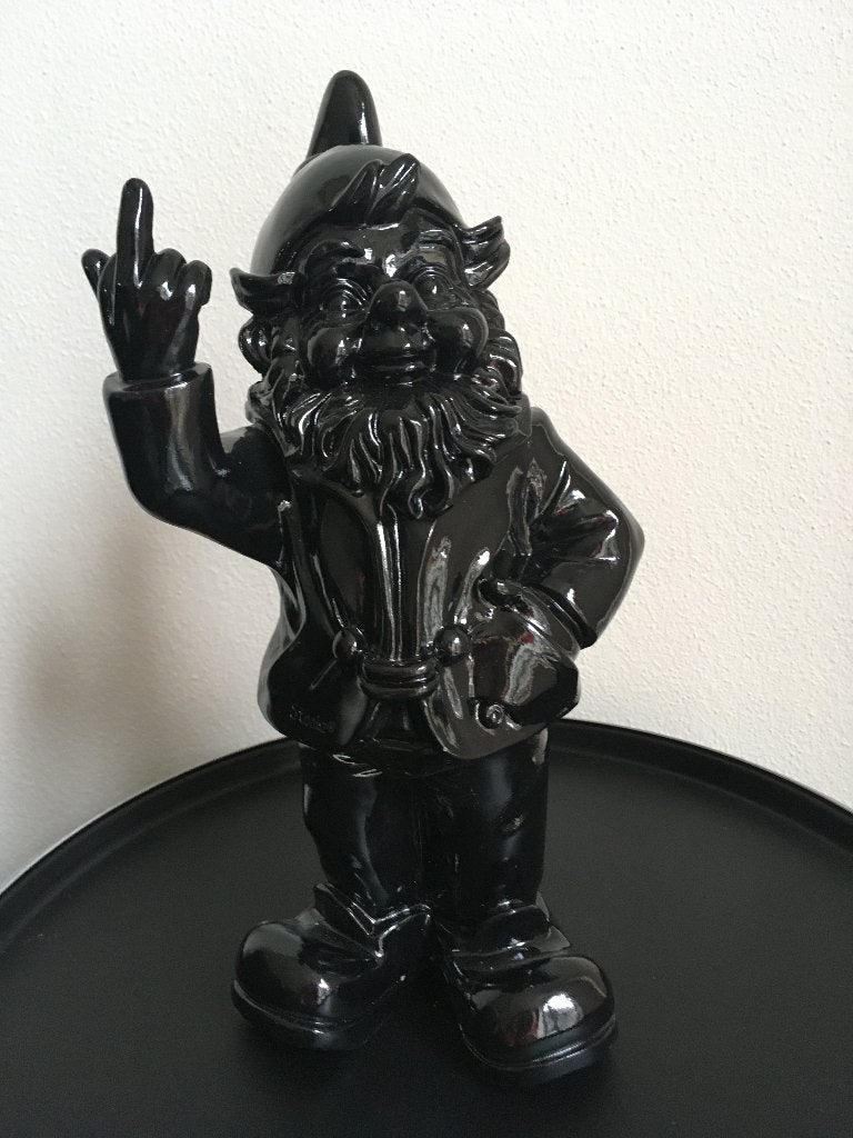 Orginele Stoobz Design F*ck You kabouter 30 cm zwart NIEUW!, Zwart, Nieuw, Kunststof, Ophalen of Verzenden