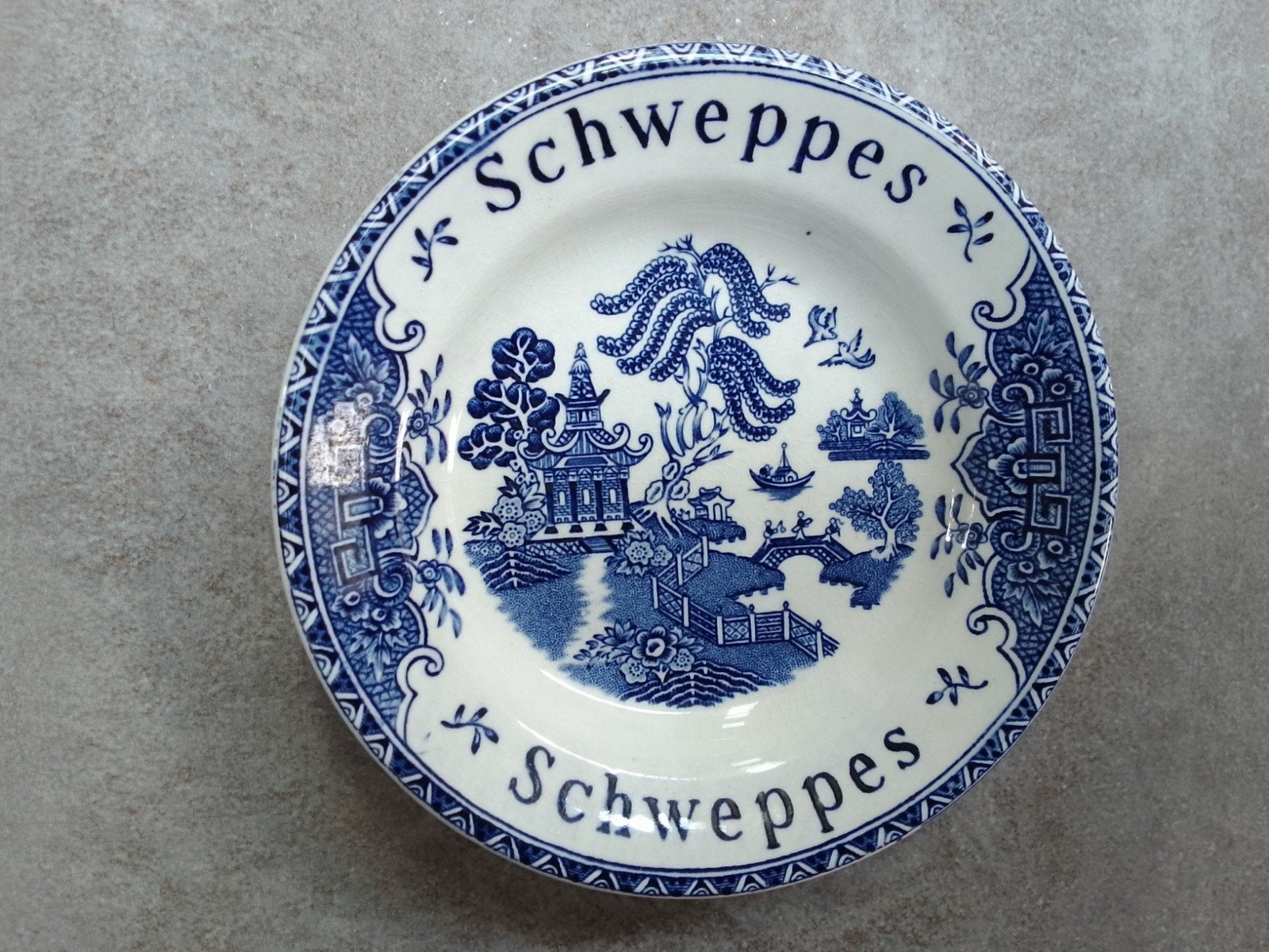 Vintage Enoch Wedgwood fooienschoteltje reclame 'Schweppes', Ophalen of Verzenden