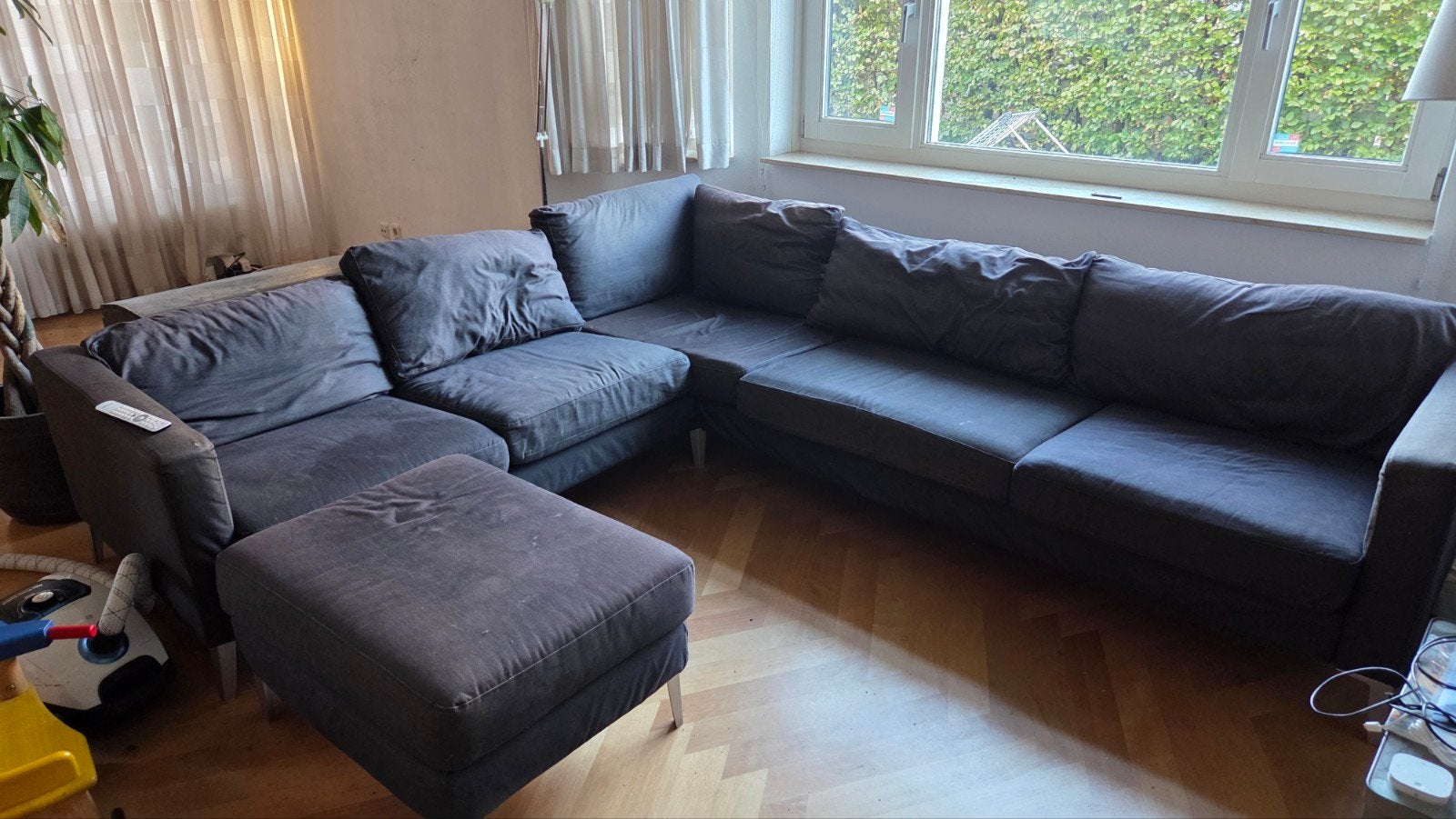 IKEA Hoekbank met Hocker - Gratis Af te Halen, Huis en Inrichting, Ophalen, Gebruikt, Hoekbank, 300 cm of meer
