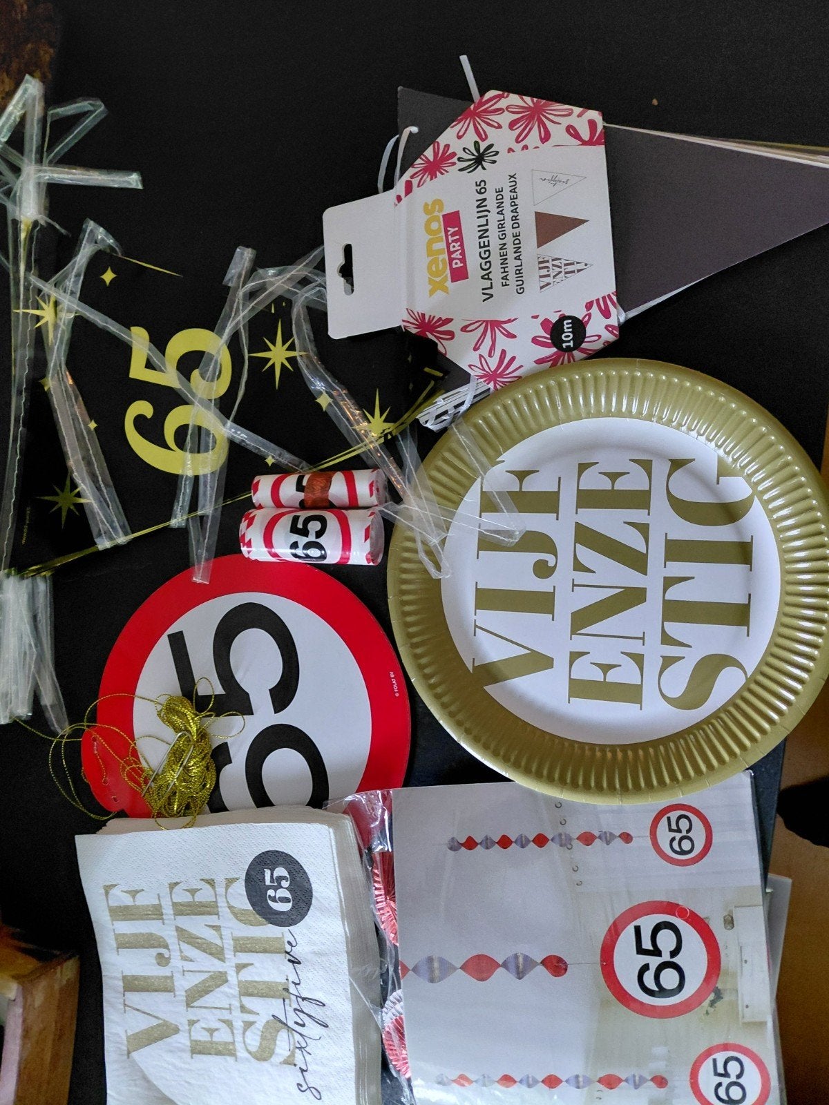 65 jaar pakket, Ophalen of Verzenden, Gebruikt, Versiering, Verjaardag