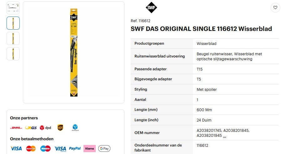 SWF ruitenwissers zeer kort gebruikt!!!!, Auto-onderdelen, Ophalen of Verzenden, Nieuw