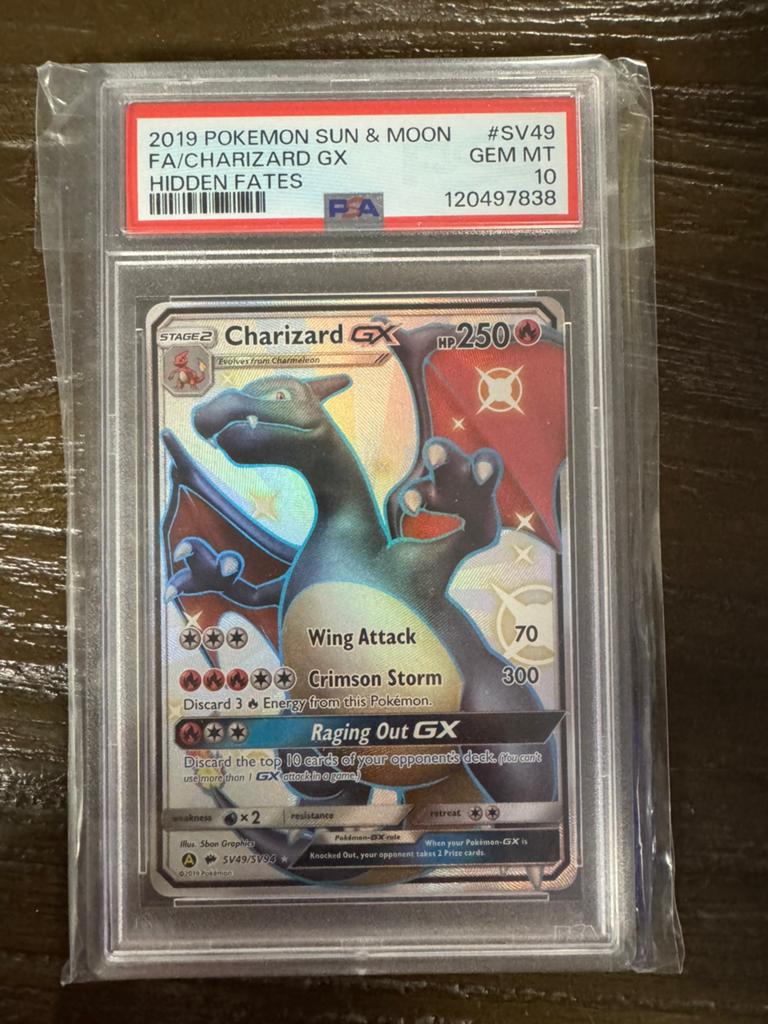 PSA 10 Charizard GX SV49/SV94 Hidden Fates Pokémon, Ophalen, Nieuw, Losse kaart, Foil
