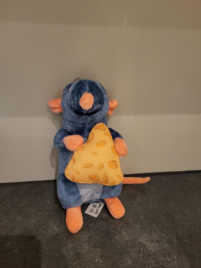 Remy de Ratatouille knuffel met kaas, Muis, Disney, Blauw, Ophalen of Verzenden