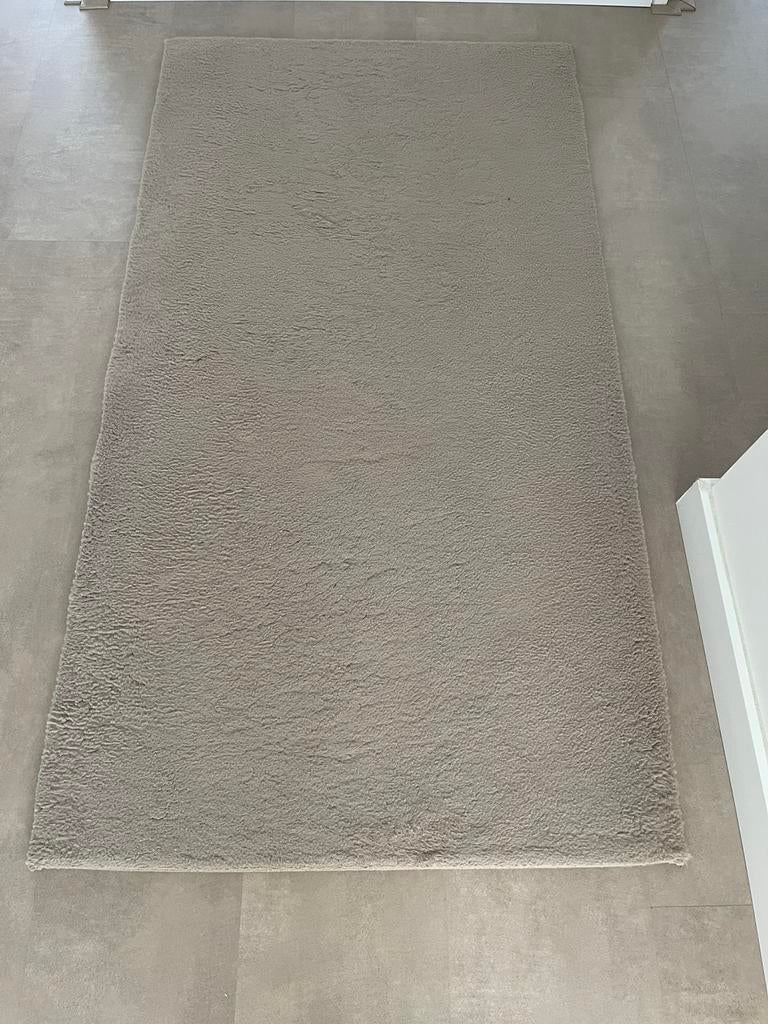 Fluffy zacht vloerkleed taupe, Ophalen of Verzenden, Rechthoekig, 200 cm of meer