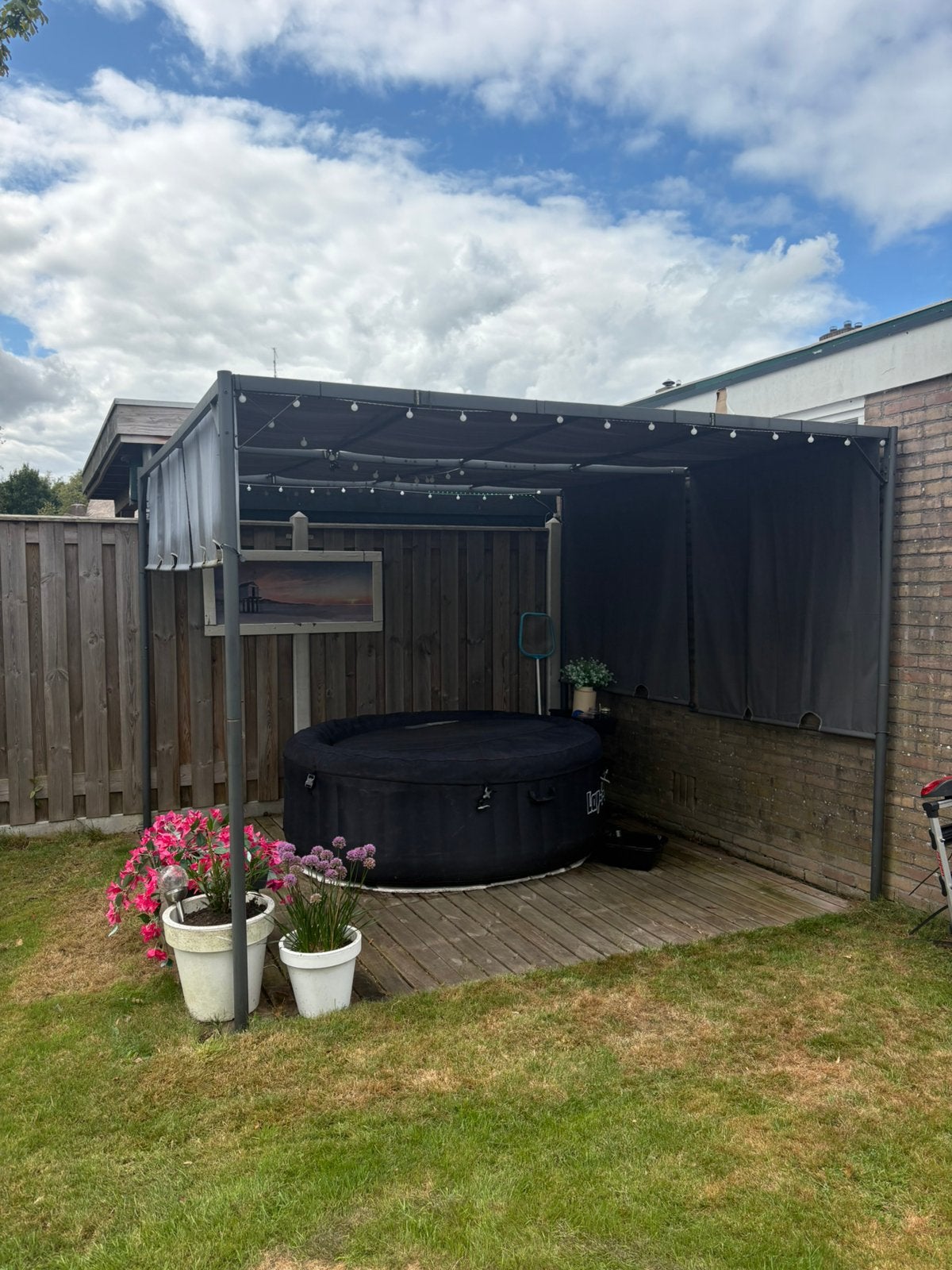 Pergola met uitrekbaar dak 3x3 mtr, Tuin en Terras, Partytenten, Ophalen of Verzenden, Zo goed als nieuw