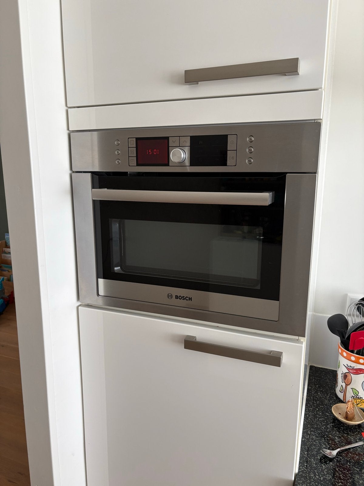 Bosch Combi-oven - Inbouw - Hete Lucht & Magnetron, Witgoed en Apparatuur, Ovens, Ophalen, 45 tot 50 cm, Gebruikt, Hete lucht
