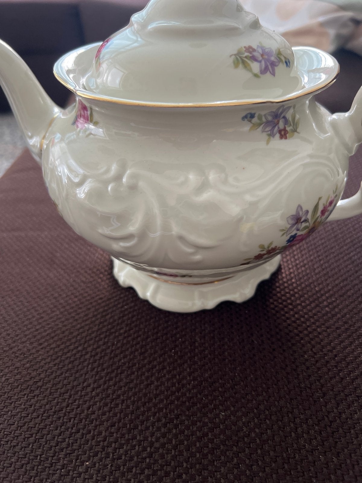 KPM Porseleinen Theepot en Melkkan met Bloemmotief, Ophalen