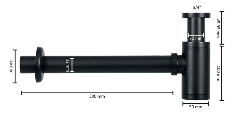 Wastafelsifon - Verstelbaar - Mat Zwart - 32mm, Overige typen, Nieuw, Minder dan 100 cm, 25 tot 50 cm