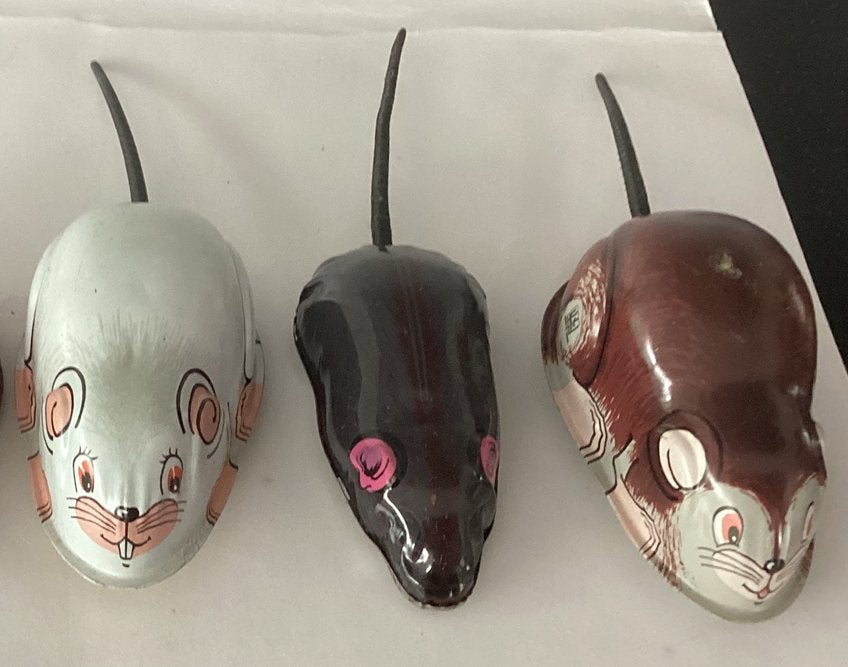 3 oude blikken knaagdieren,muis,rat ,Hero & Sz Japan, Ophalen