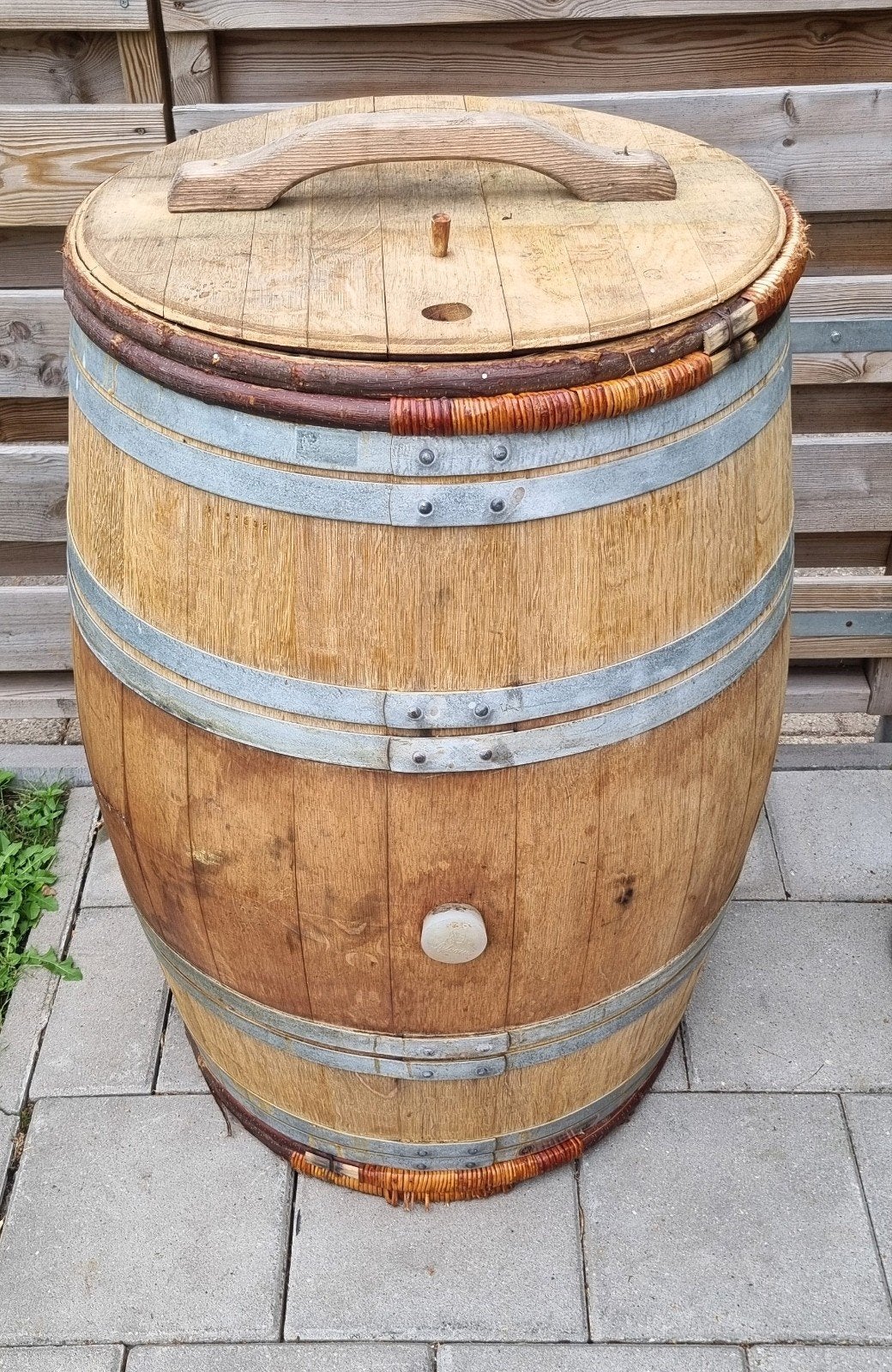Houten regenton van wijnvat, 150 liter of meer, Ophalen, Hout