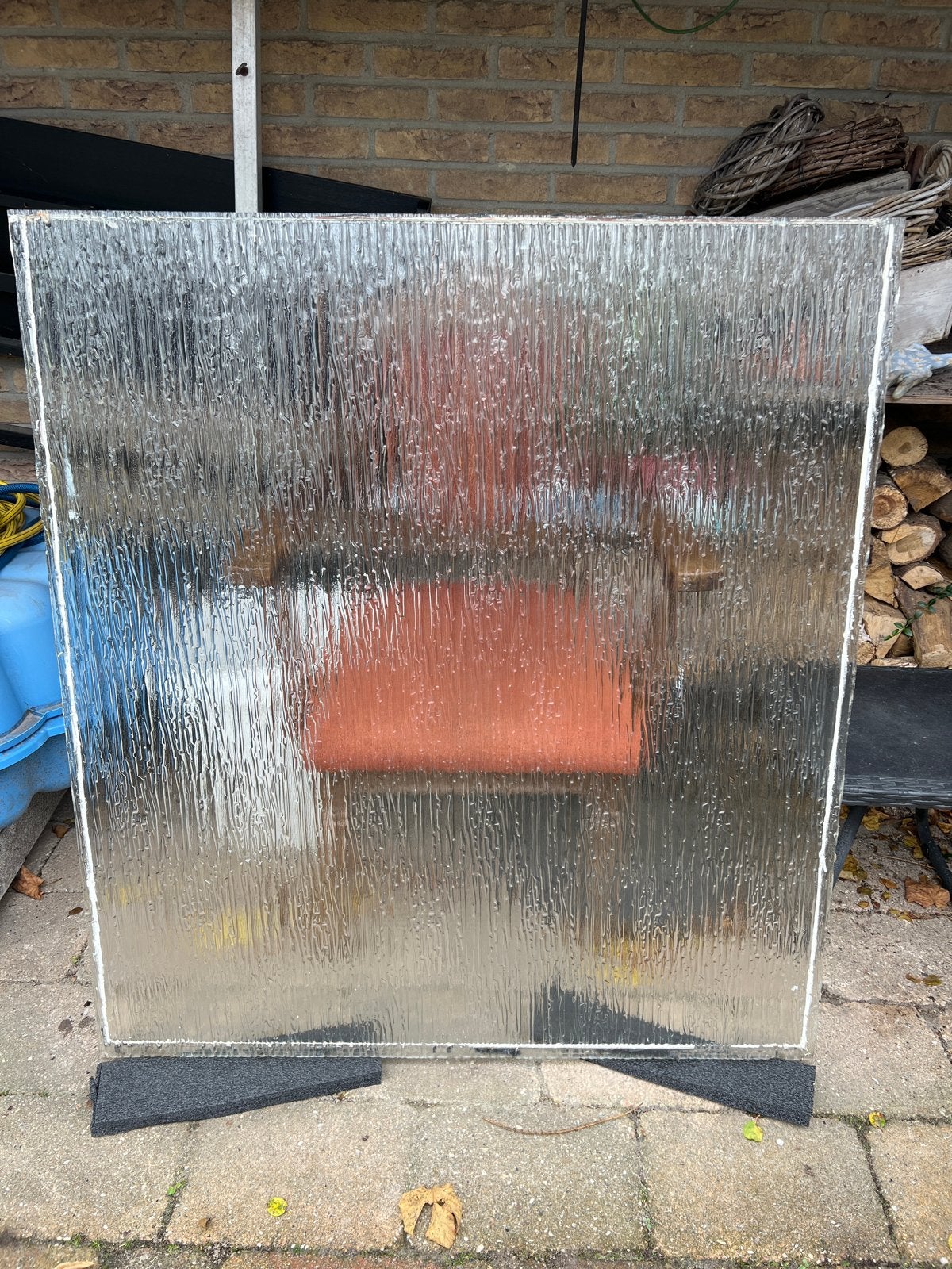 Decoratieve glasplaat met structuur, Ophalen, Gebruikt, 80 tot 120 cm, 120 tot 160 cm