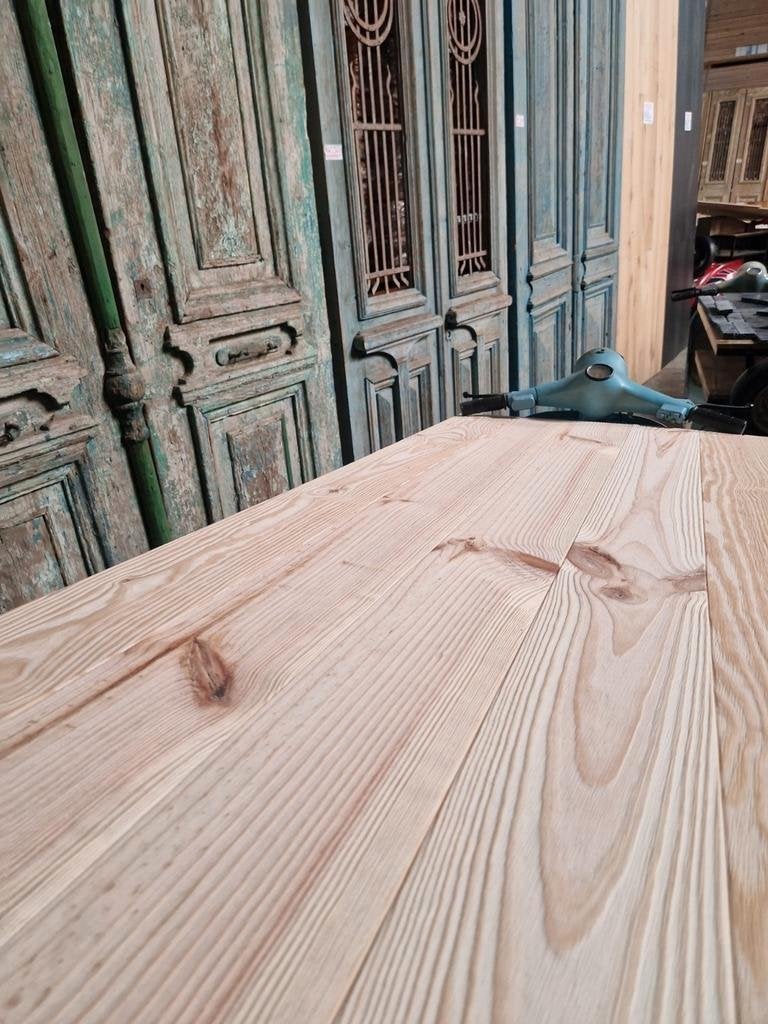 GRENEN PINE VLOER GEBORSTELD MASSIEVE HOUTEN VLOER !, Ophalen of Verzenden, Nieuw, 75 m² of meer, Parket