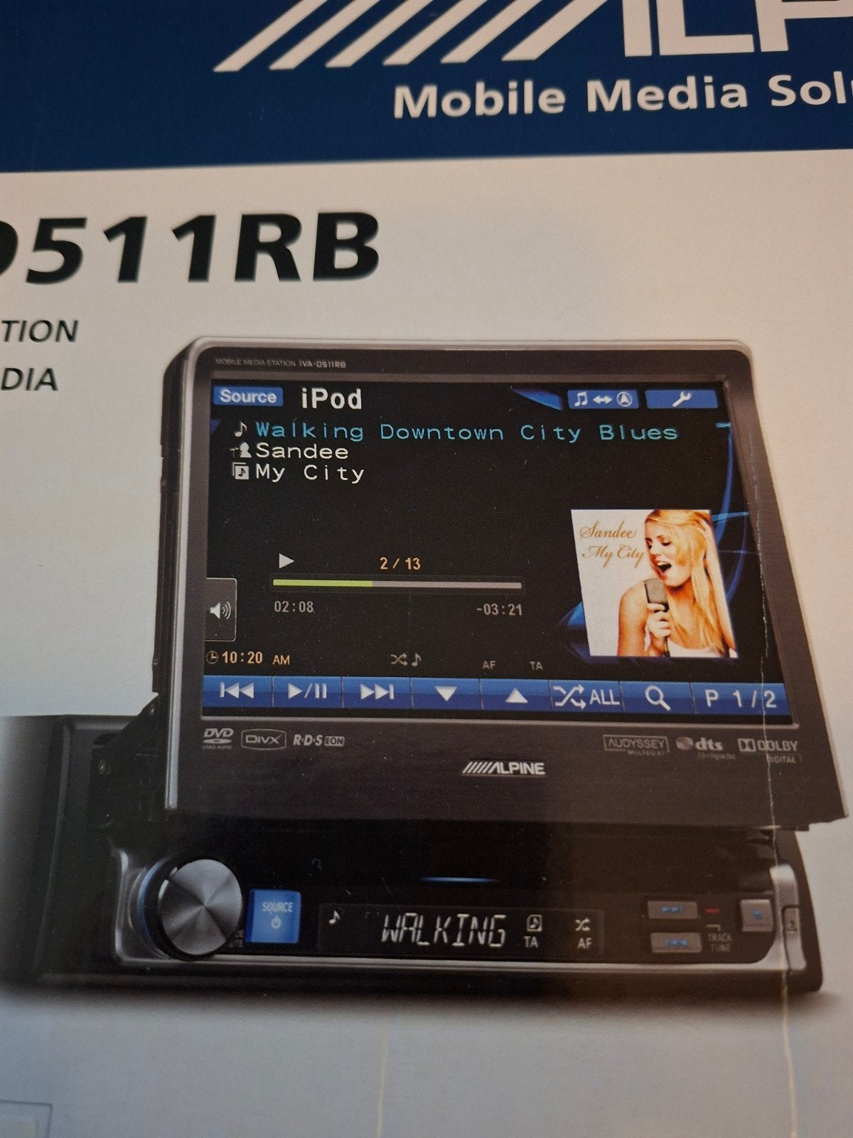 Navigatie Autoradio DVD CD ALPINE IVA-D511RB, Auto diversen, Ophalen of Verzenden, Zo goed als nieuw