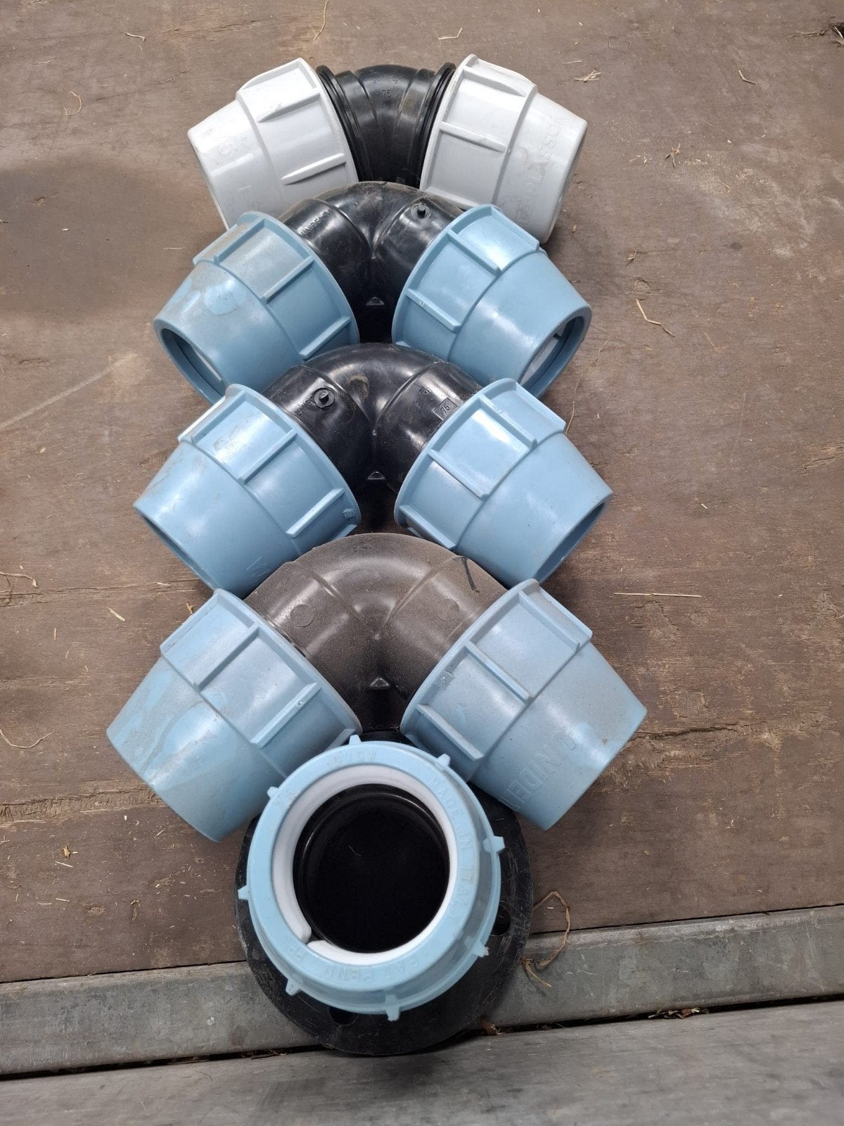 Unidelta PE flenskoppeling en bochten 75mm, Bochten, Pvc, Nieuw, Ophalen of Verzenden