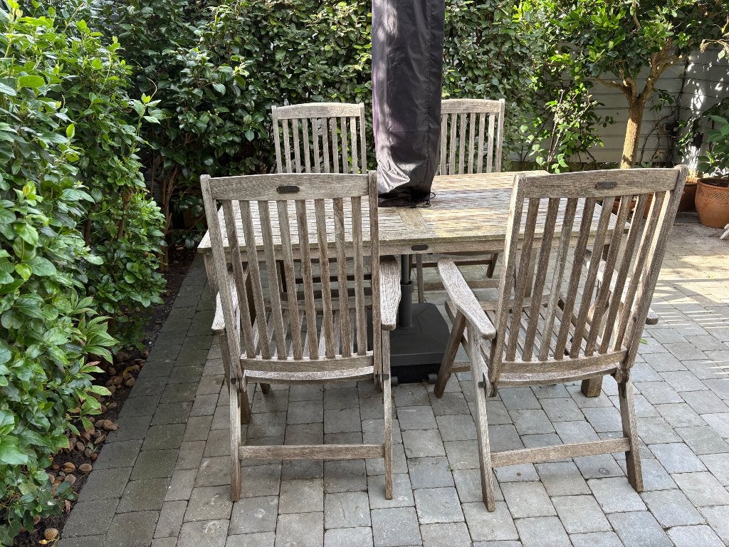 Teak houten tuinset allure, Ophalen, 4 zitplaatsen, Gebruikt, Teakhout