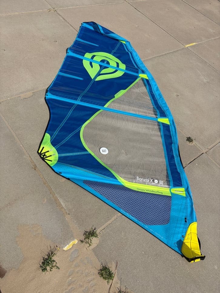 Goya Banzai X Pro 6.0m windsurfzeil Powerwave 4-Batten X-ply, Watersport en Boten, Ophalen of Verzenden, Zo goed als nieuw, Overige merken