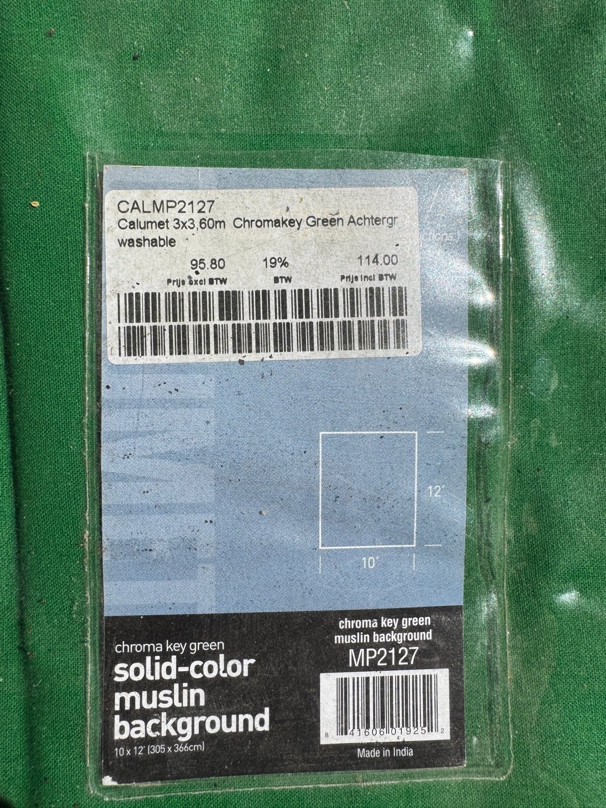 Calumet Chromakey Groen Achtergrond 3x3.60m Wasbaar, Ophalen of Verzenden, Nieuw, Overige merken, Achtergrond