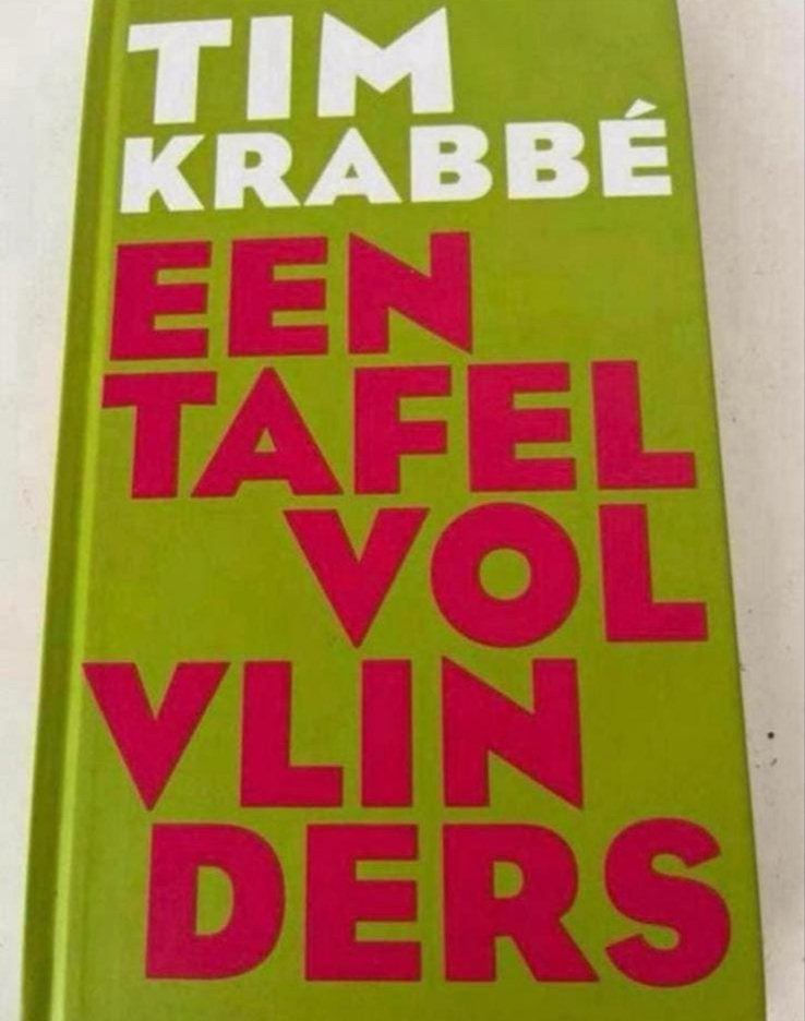 Tim Krabbé - Een tafel vol vlinders, Ophalen of Verzenden, Zo goed als nieuw