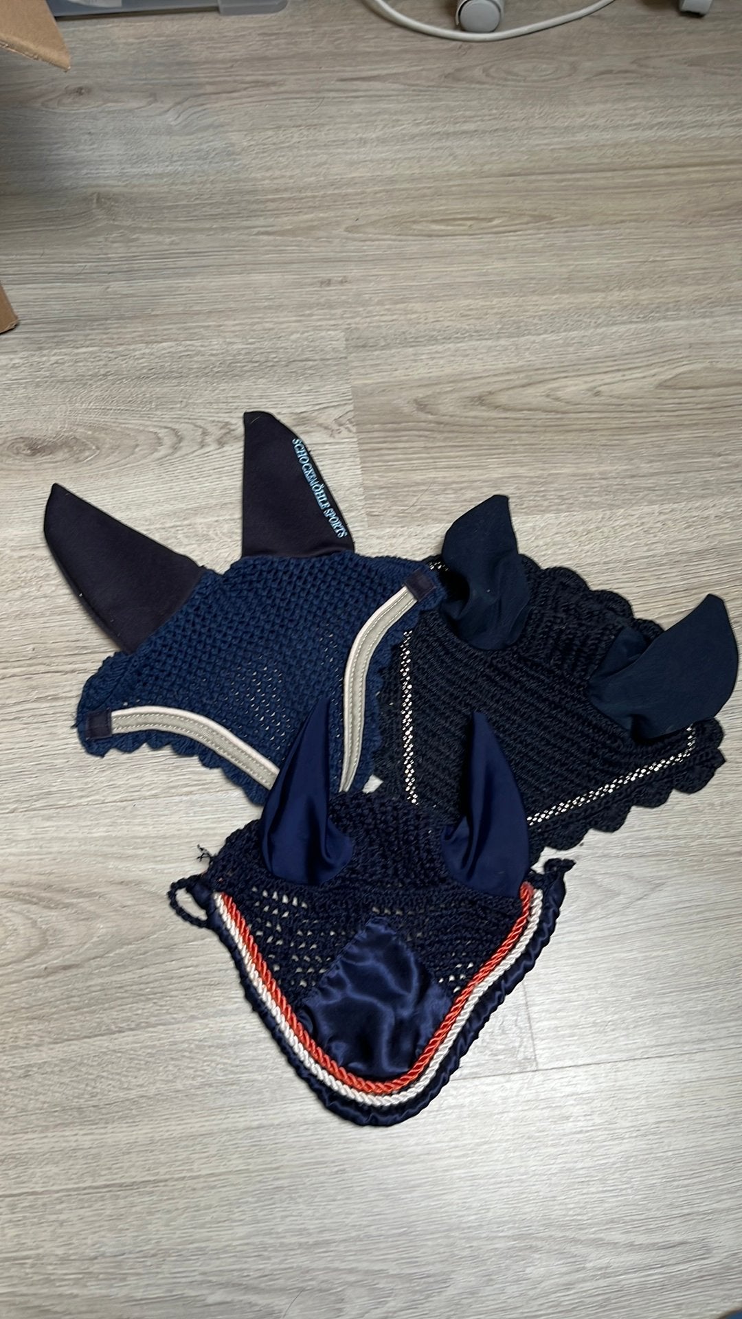 Oornetjes / oornet / maat a/ b pony blauw, Gebruikt, Oornetje, Blauw, Met strass/glitters