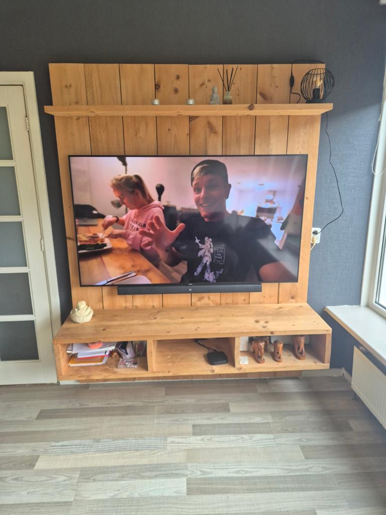 Tv meubel van Steigerhout, Ophalen of Verzenden, 25 tot 50 cm, 200 cm of meer, Minder dan 100 cm